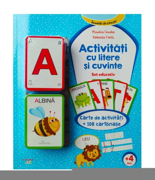 Activitati cu litere si cuvinte. Set educativ. Carte de activitati + 108 cartonase - 59.99 Lei