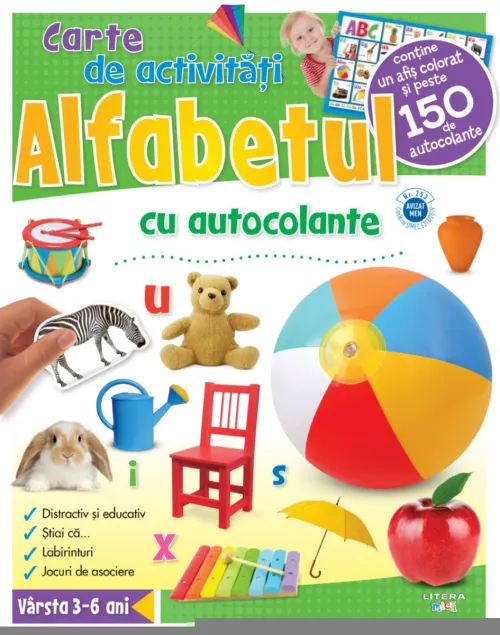 Alfabetul. Carte de activitati cu autocolante - 13.21 Lei