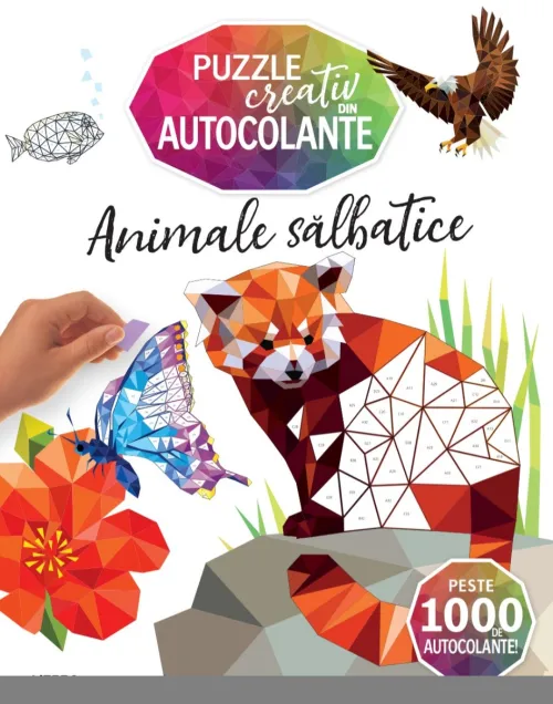 Animale salbatice. Puzzle creativ din autocolante - 44.99 Lei