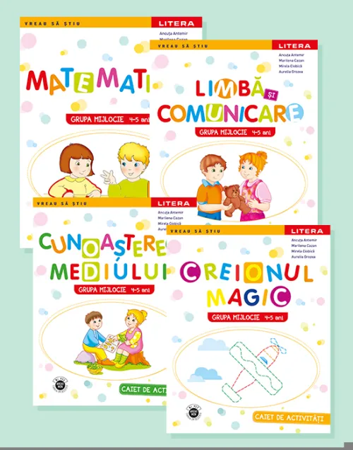 Caiete de activitati Grupa mijlocie 4 - 5 ani. Pachet 4 carti - 39.18 Lei