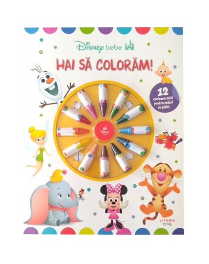 Disney bebe. Hai sa coloram! 12 creioane mici pentru maini de pitici - 44.99 Lei