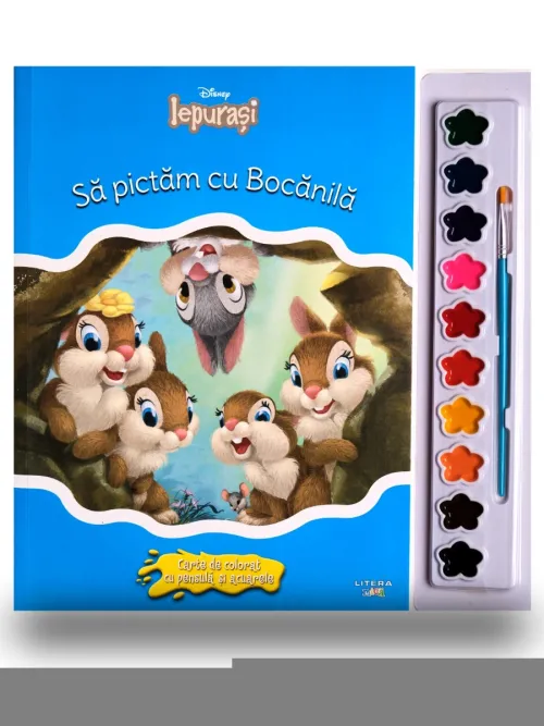 Disney. Iepurasi. Sa pictam cu Bocanila. Carte de colorat cu pensula si acuarele - 24.74 Lei