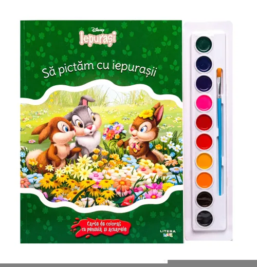 Disney. Iepurasi. Sa pictam cu iepurasii. Carte de colorat cu pensula si acuarele - 22.50 Lei