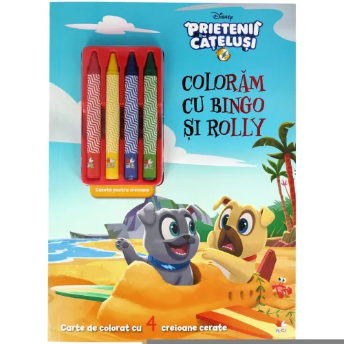 Disney. Prietenii catelusi. Coloram cu Bingo si Rolly (contine 4 creioane cerate) - 22.50 Lei