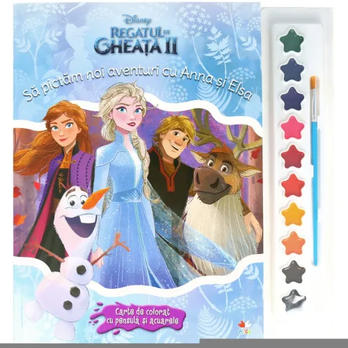 Disney. Regatul de gheata II. Sa pictam noi aventuri cu Anna si Elsa. Carte de colorat cu pensula si acuarele - 22.50 Lei