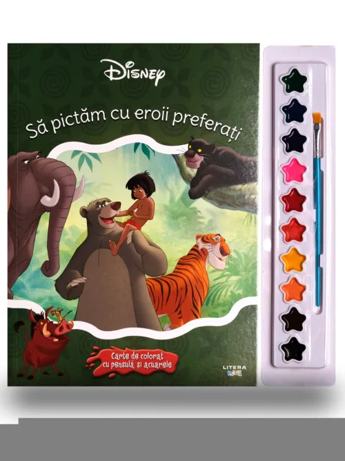 Disney. Sa pictam cu eroii preferati. Carte de colorat cu pensula si acuarele - 24.74 Lei