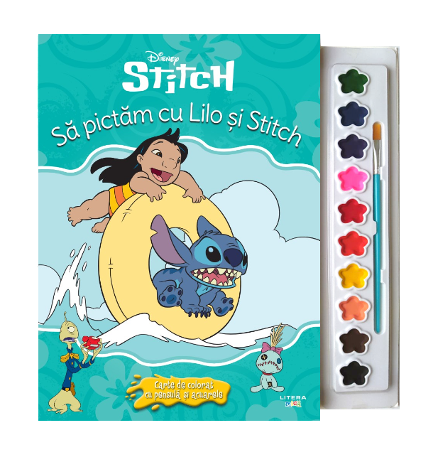 Disney. Stitch. Sa pictam cu Lilo si Stitch. Carte de colorat cu pensula si acuarele - 22.50 Lei