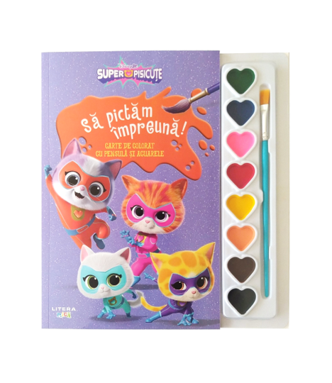 Disney. Superpisicute. Sa pictam impreuna! Carte de colorat cu pensula si acuarele - 26.99 Lei