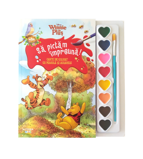 Disney. Winnie de Plus. Sa pictam impreuna! Carte de colorat cu pensula si acuarele - 26.99 Lei