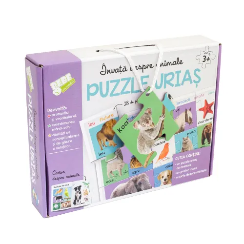 Invata despre animale. Puzzle urias - 39.99 Lei