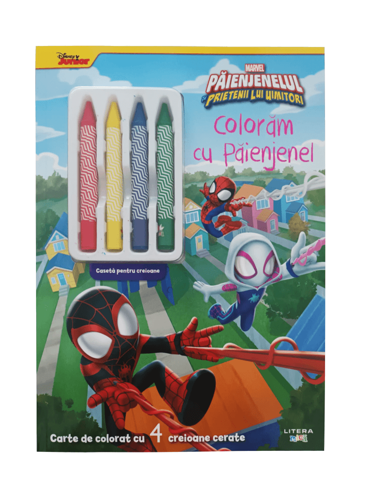 Marvel. Paienjenelul si prietenii lui uimitori. Coloram cu Paienjenel. Carte de colorat cu 4 creioane cerate - 24.74 Lei