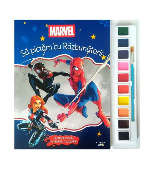 Marvel. Sa pictam cu Razbunatorii. Carte de colorat cu pensula si acuarele - 26.99 Lei