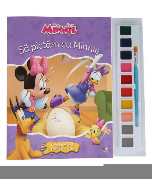 Minnie. Sa pictam cu Minnie. Carte de colorat cu pensula si acuarele - 22.50 Lei