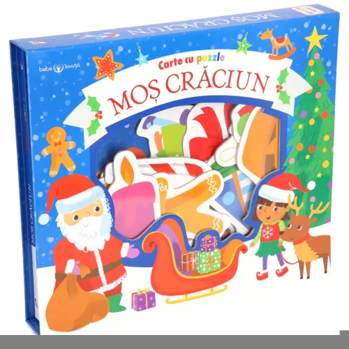 Mos Craciun. Carte cu puzzle. Bebe invata - 26.25 Lei