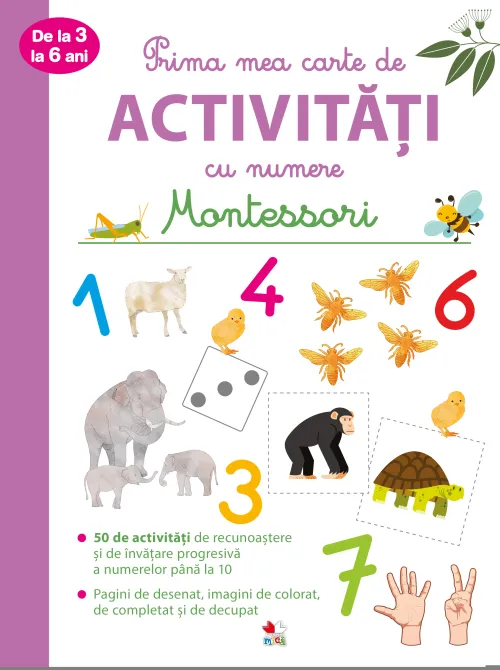 Prima mea carte de activitati cu numere de la 3 la 6 ani. Montessori - 44.99 Lei