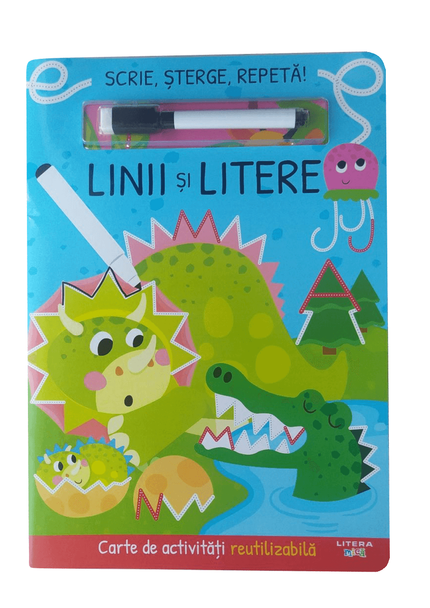 Scrie, sterge, repeta! Linii si litere. Carte de activitati reutilizabila - 22.19 Lei