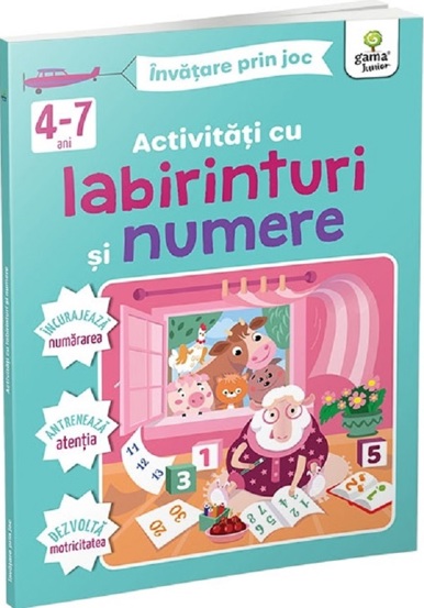 Activ. cu labirinturi si numere 4-7 ani - Invatare prin joc - 26.10 Lei