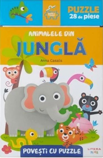 Animalele din jungla. Povesti cu puzzle - 30,39 Lei