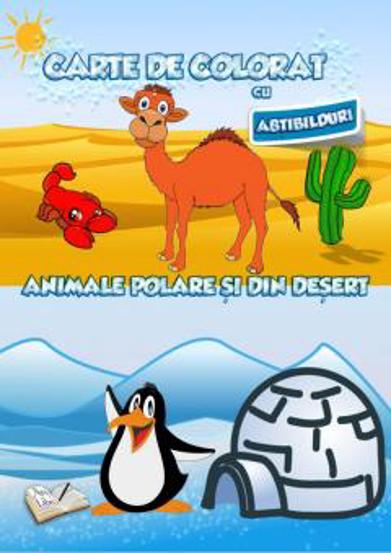 Carte de colorat cu abtibilduri - Animale polare si din desert - 8.26 Lei