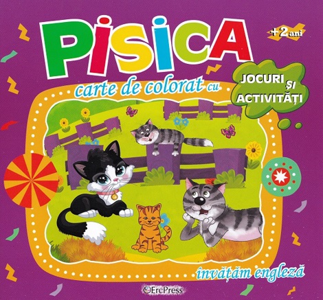 Carte de colorat cu jocuri si activitati: Pisica - 6.92 Lei