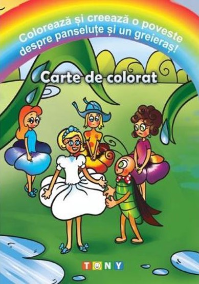 Coloreaza si creeaza o poveste despre panselute si un greieras! Carte de colorat - 8.26 Lei
