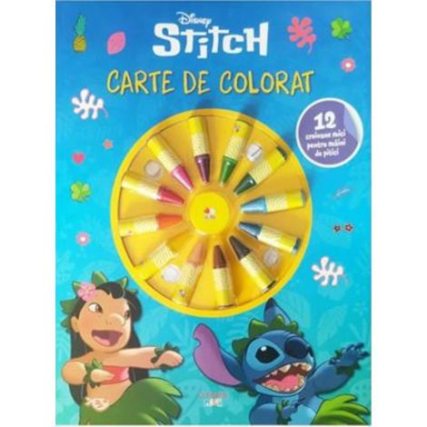 Disney. Stitch. Carte de colorat. 12 creioane mici pentru maini de pitici - 33.68 Lei
