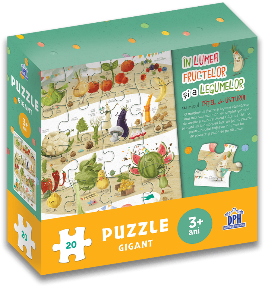 In lumea fructelor si a legumelor cu micul catel de usturoi - Puzzle gigant - 26.83 Lei