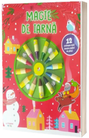 Magie de iarna. Carte de colorat. 12 creioane mici pentru maini de pitici - 33.34 Lei
