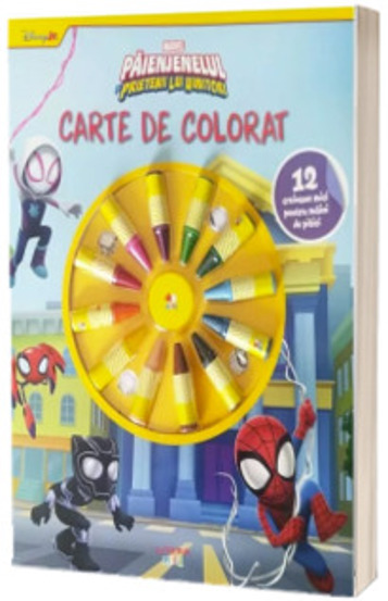 Marvel. Paienjenelul si prietenii lui uimitori. Carte de colorat. 12 creioane mici pentru maini de pitici - 32.50 Lei