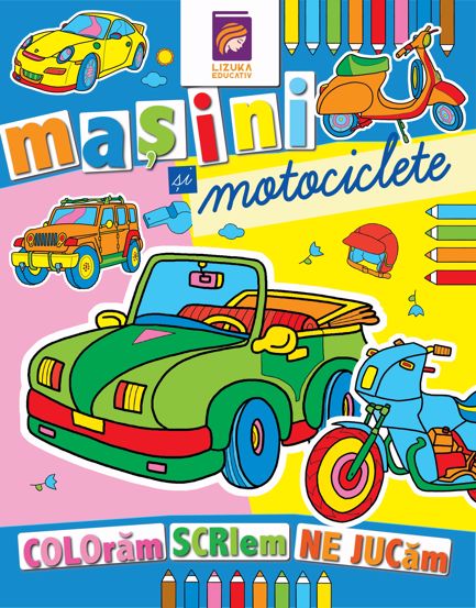 Masini si motociclete. Carte de colorat - 25.20 Lei