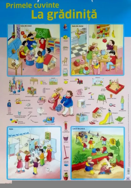 Plansa. Primele cuvinte. La gradinita - 9.85 Lei