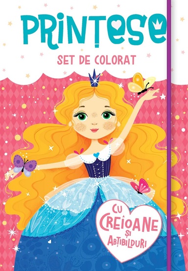 Printese - Set de colorat cu creioane si autocolante - 19.19 Lei