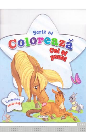 Scrie si coloreaza cai si ponei -blue - 13.12 Lei