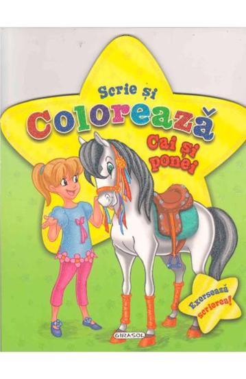 Scrie si coloreaza cai si ponei - verde - 12.54 Lei