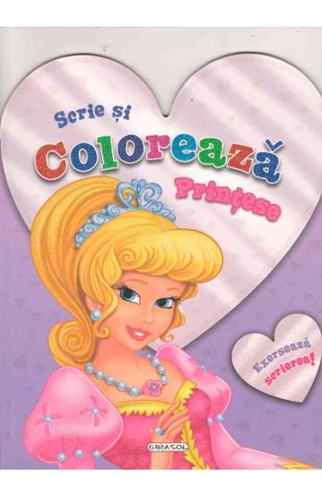 Scrie si coloreaza printese - violet - 12.40 Lei