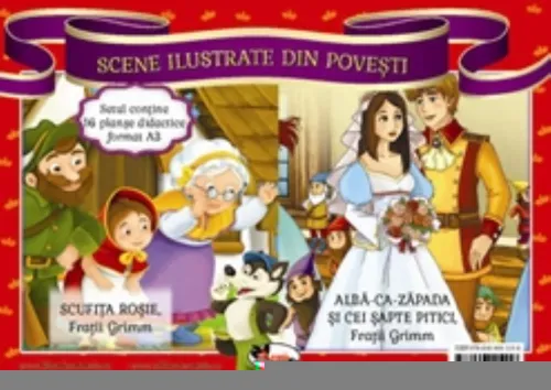 Scufita Rosie/Alba ca zapada si cei sapte pitici. Scene ilustrate din povesti - 21.63 Lei