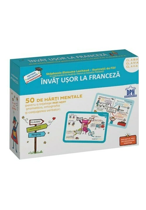 Invat usor la Franceza: 50 de harti mentale - Volumul II - clasa a III-a, a IV-a, a V-a - 84.68 Lei