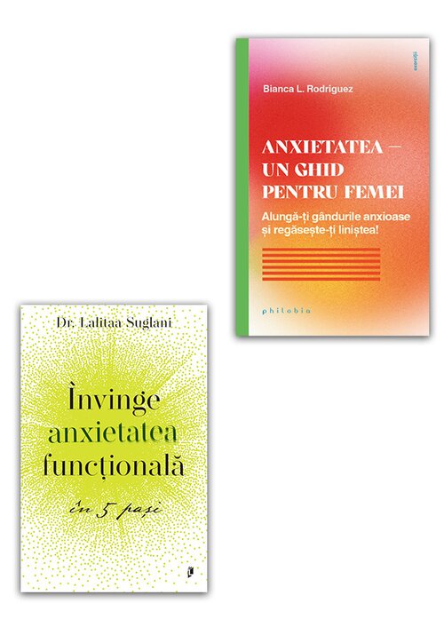 Pachet Invinge anxietatea functionala in 5 pasi + Anxietatea - un ghid pentru femei. Set 2 carti - 46.65 Lei