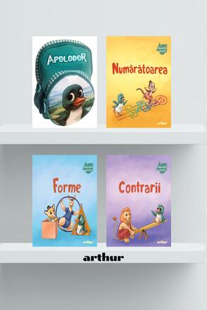 Pachet Apolodor 0-3 ani (Forme, Contrarii, Numaratoarea, rucsac personalizat) - 167.58 Lei