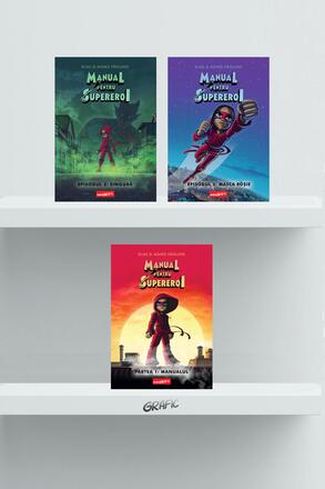 Pachet benzi desenate Manual pentru Supereroi 3 volume - Elias si Agnes Vahlund - 110.60 Lei