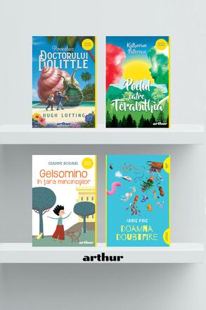 Pachet Clasic 4 volume (Dolittle, Doamna Doubtfire, Gelsomino, Terabithia) - Anne Fine, Gianni Rodari, K... - 129.53 Lei
