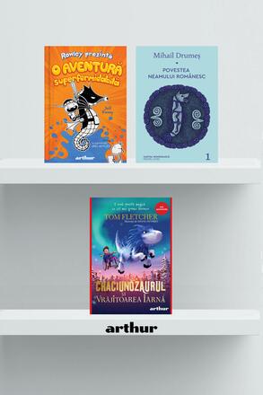 Pachet lecturi pentru 10 ani (O aventura superformidabila, Povestea neamului romanesc, Craciunozaurul si Vrajitoarea Iarna) - Jeff Kinney, Mihail Drumes,... - 114.38 Lei