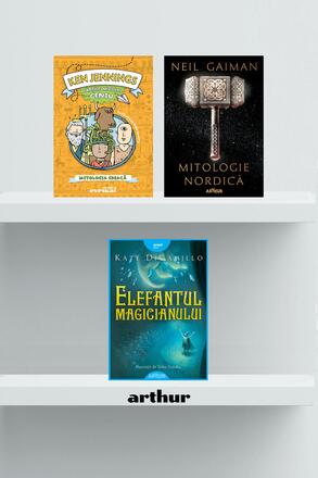 Pachet lecturi pentru 11 ani (Mitologie nordica, Mitologia greaca, Elefantul magicianului) - Neil Gaiman, Kate DiCamillo... - 103.78 Lei