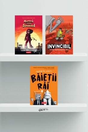 Pachet miniGrafic inceputuri (Invincibil, Supereroi, Baieti rai) - 109.08 Lei