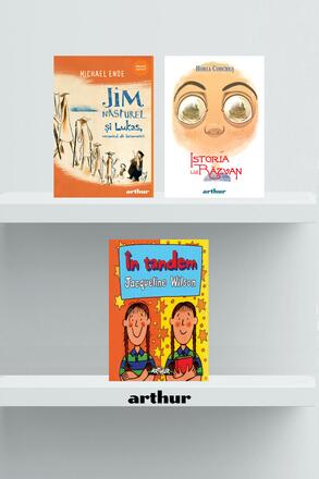 Pachet scolar clasa a III-a (In tandem, Jim Nasturel si Lukas, mecanicul de locomotiva, Istoria lui Razvan) - 111.35 Lei