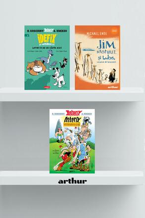 Pachet scolar clasa a III-a (Jim Nasturel si Lukas, mecanicul de locomotiva, Idefix 1, Asterix 1) - Michael Ende, Rene Goscinny - 109.84 Lei