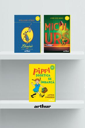 Pachet scolar clasa a III-a (Pippi Sosetica se imbarca, Dominic, Micul urs) - Astrid Lindgren, Lynne Reid... - 103.78 Lei