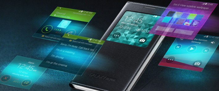 Ecrane Galaxy Alpha cu Husa S-View Cover