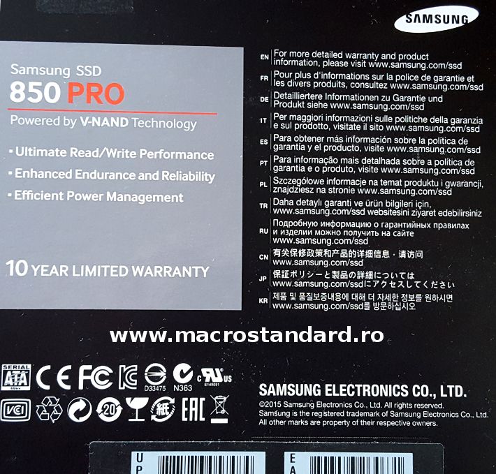 Spate cutie SSD Samsung 850 Pro