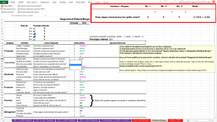 Diagnosticul Global al Societatii prin Modelul Roland-Berger - Abordare propusa pentru interviu